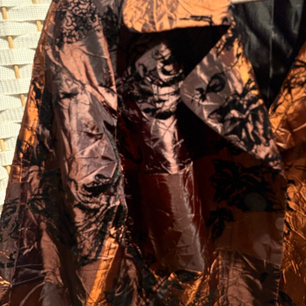 Susan Graver Bronze Floral Jacket - Picture 2 of 6